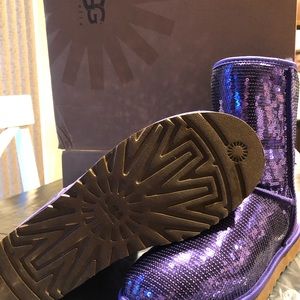 Purple sequined uggs